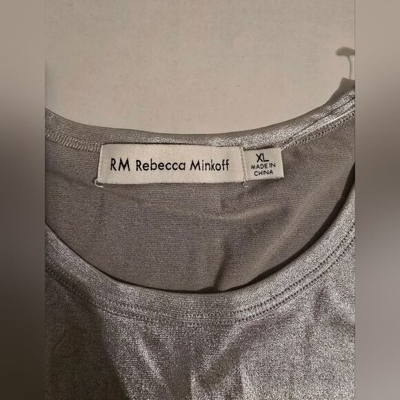 Rebecca Minkoff Silver Metallic Sleveeless Shirt Size XL - Picture 6 of 7